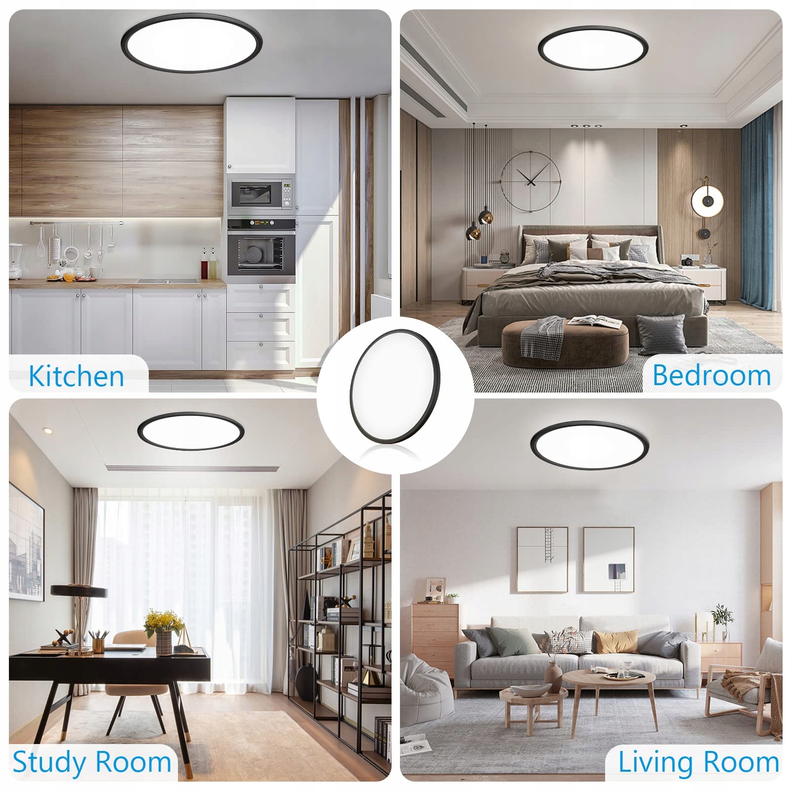 AISUTHA Lampa LED Sufitowa 24W 2800LM Dimmable Pilotem 3000K-6500K IP54 — miniatura 8