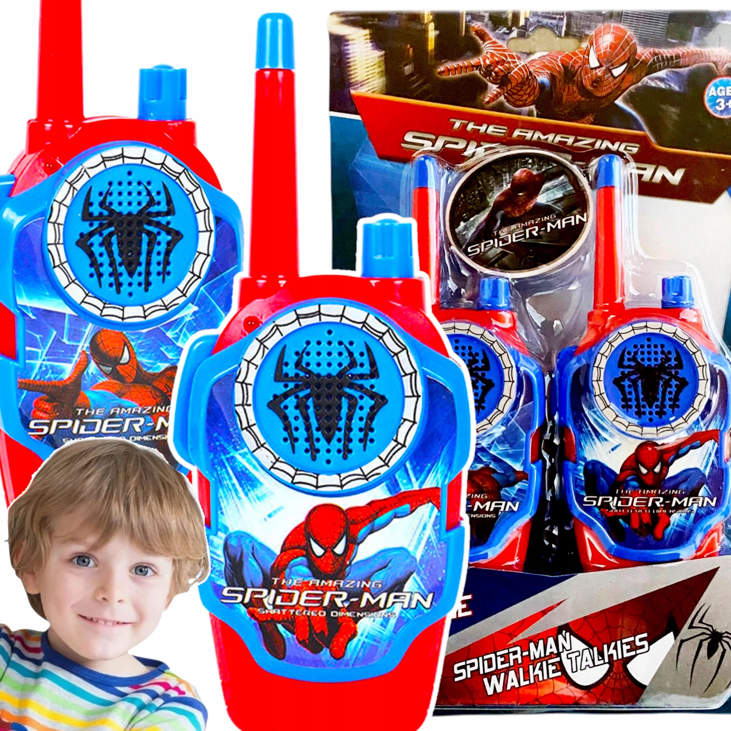 SPIDERMA WALKIE TALKIE SPIDERMANA ŁOKI TOKI DWIE KRÓTKOFALÓWKI SŁUCHAWKI