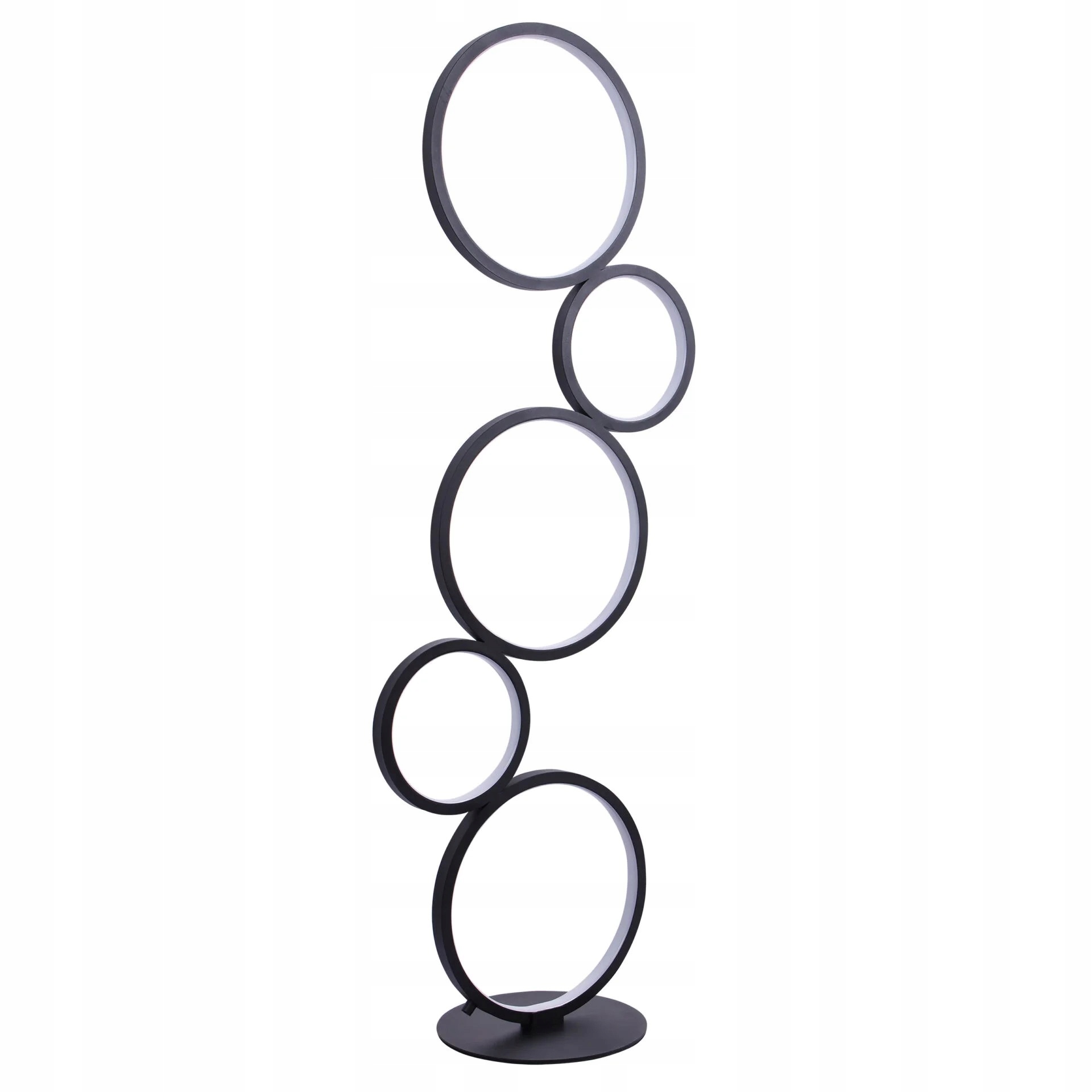 Lampa Podłogowa Czarna 30W Koła Ring okręgi Nowoczesna 4000K neutralna Led