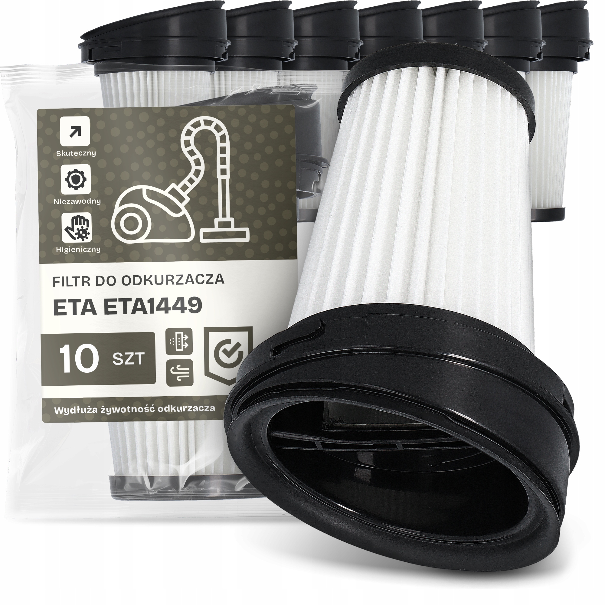 10 x Vzduchový Filtr pro vysavač Eta ETA1449 Hepa Účinný Em-w