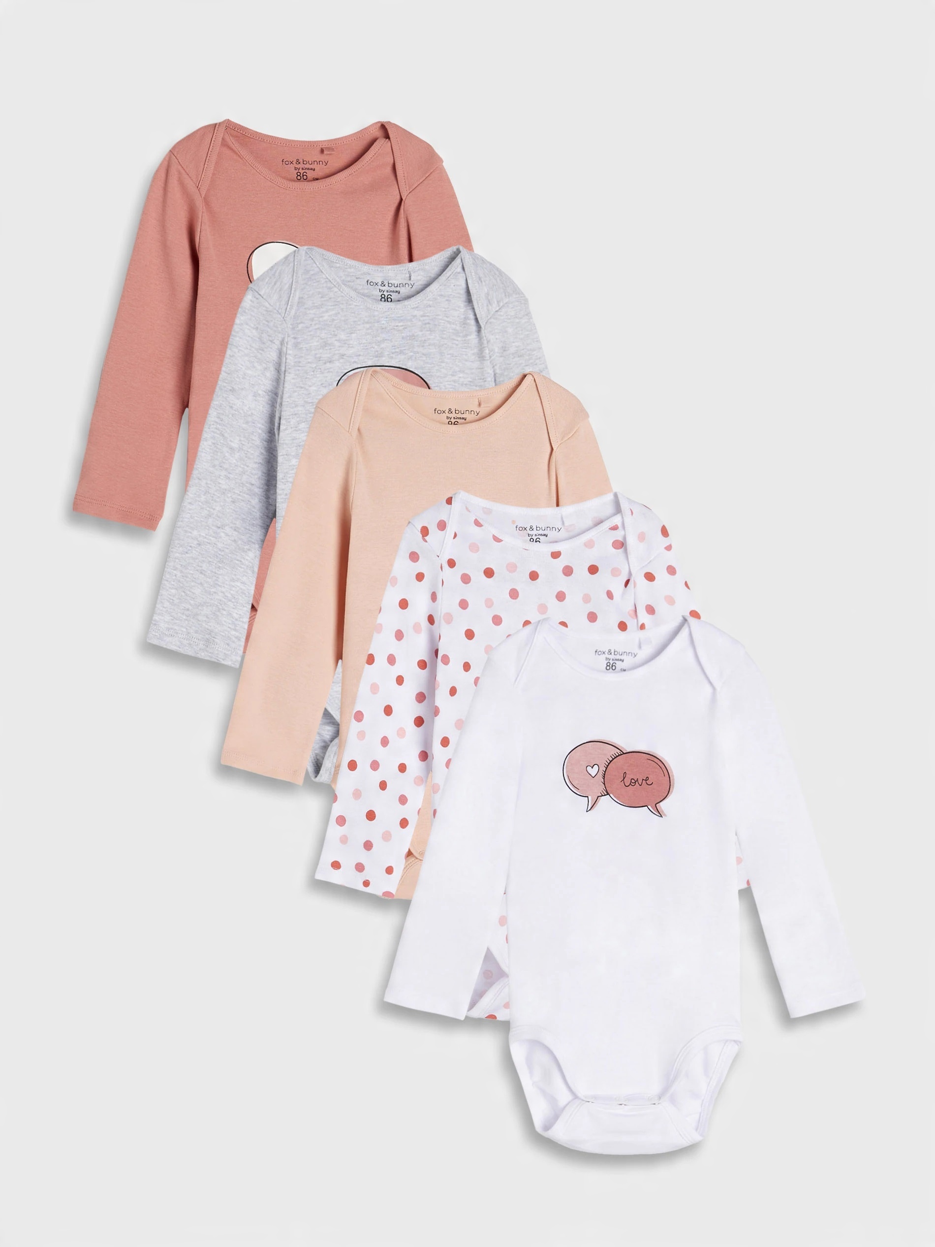 

Sinsay Body Długi Rękaw 5szt 6-9m 74cm Chmurki