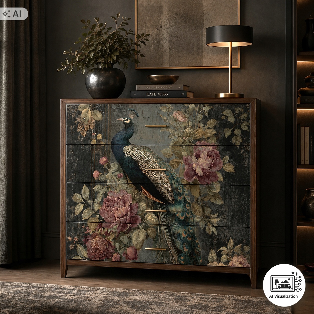 Sada nábytku z morušového papíru na decoupage FPA1075 Botanical Boudoir