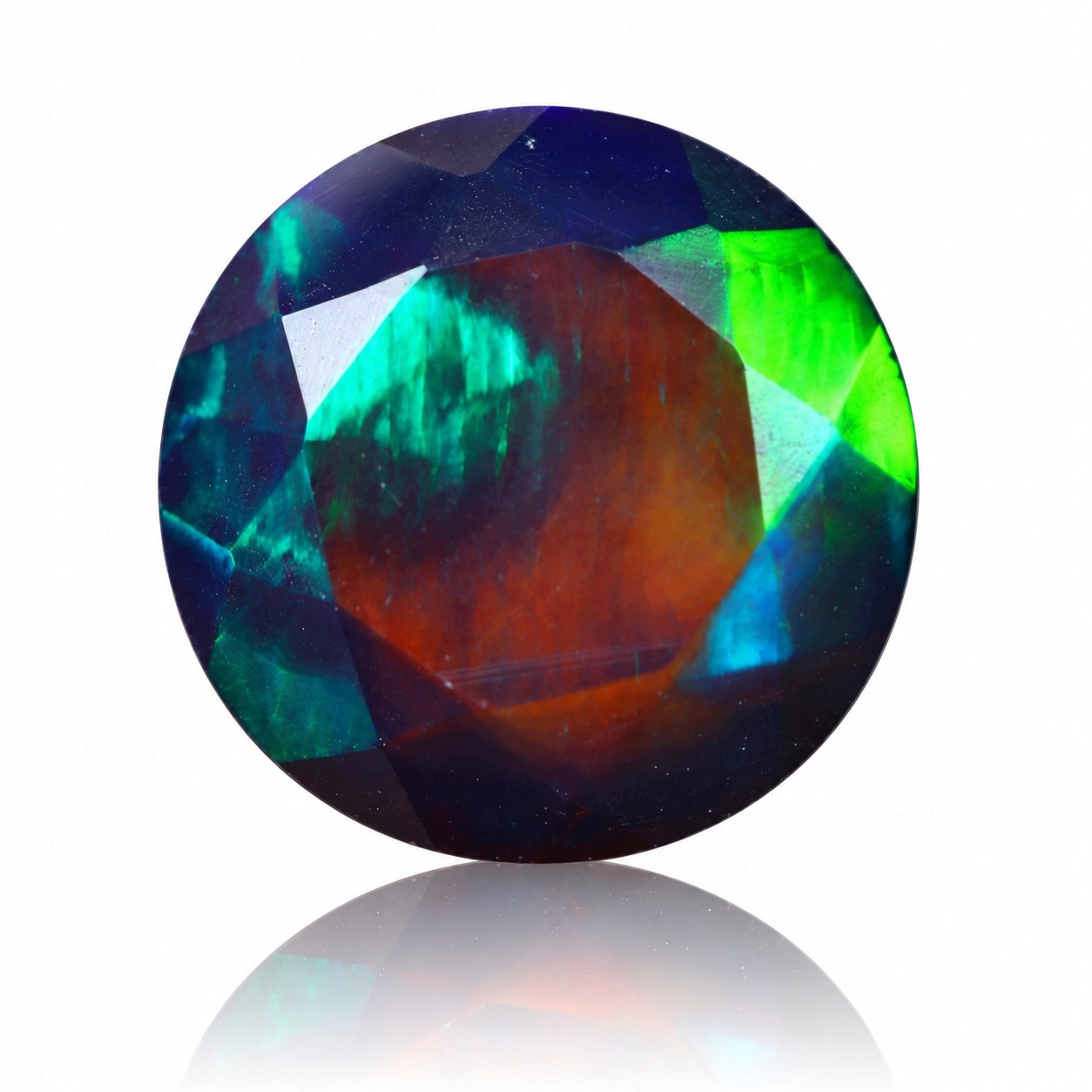 Přírodní opál černý 1.30 ct Kulatý Etiopie certifikát Wbd
