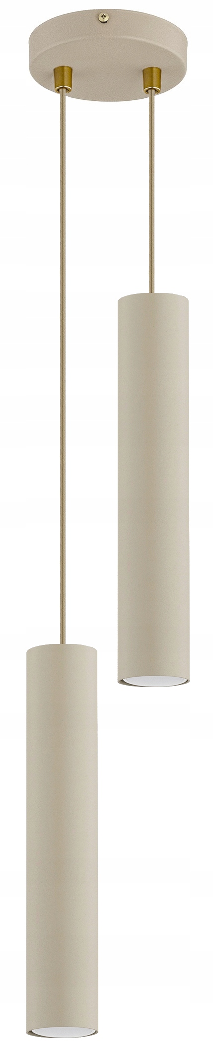 Lampa Sufitowa Wisząca Żyrandol Metalowe Tuby Ecru Beż
