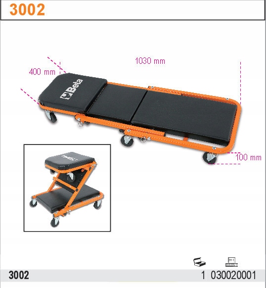 МОНТЕРСКАЯ КУШЕТКА ТАБУРЕТ НА КОЛЕСАХ BETA 3002