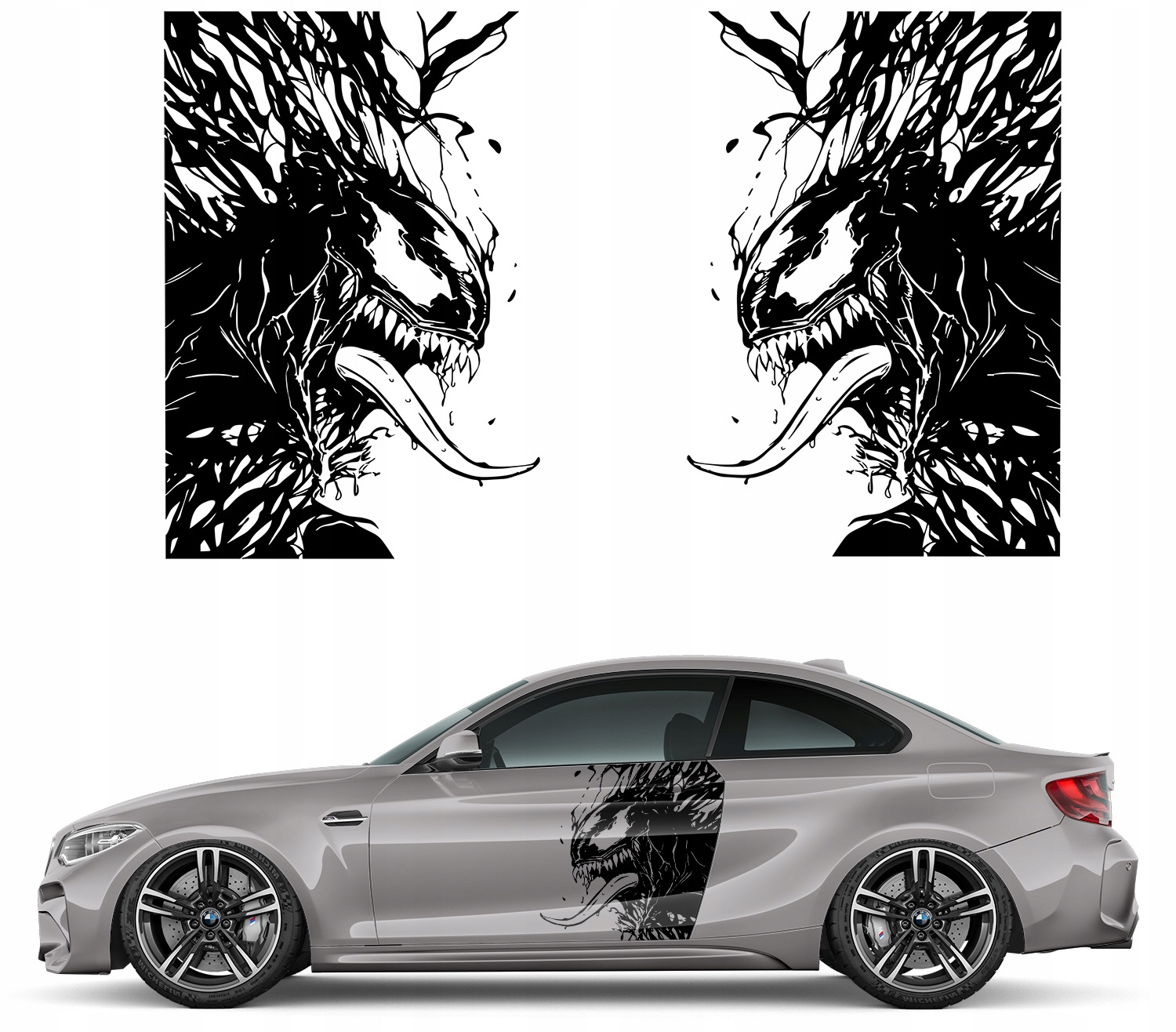 2x наклейка на автомобіль Venom тема 91X125 см
