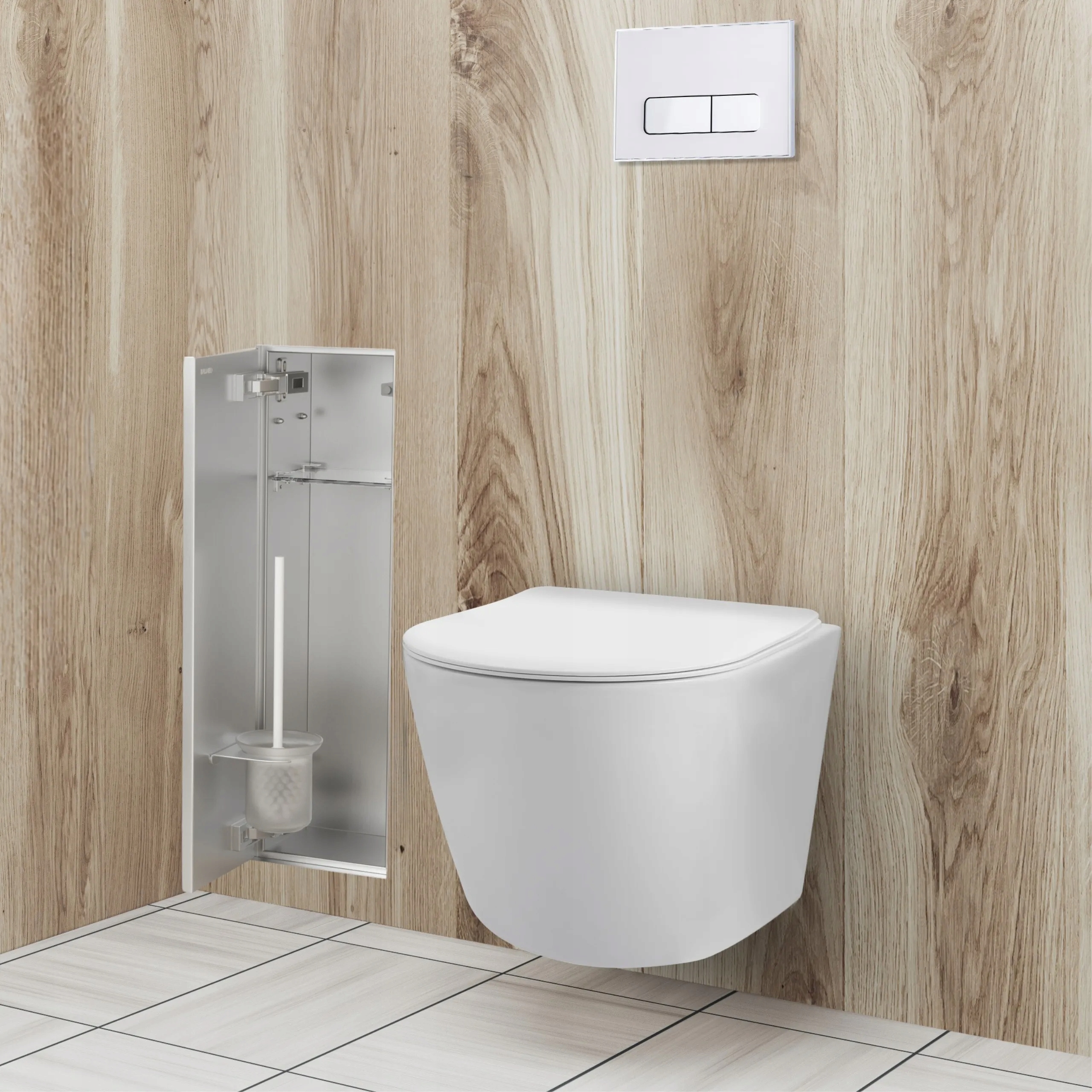 BALNEO SZAFKA PODTYNNA SZCZOTKĘ WC I PAPIER LEWA DO ZABUDOWY B0401060105-02 Marka Balneo