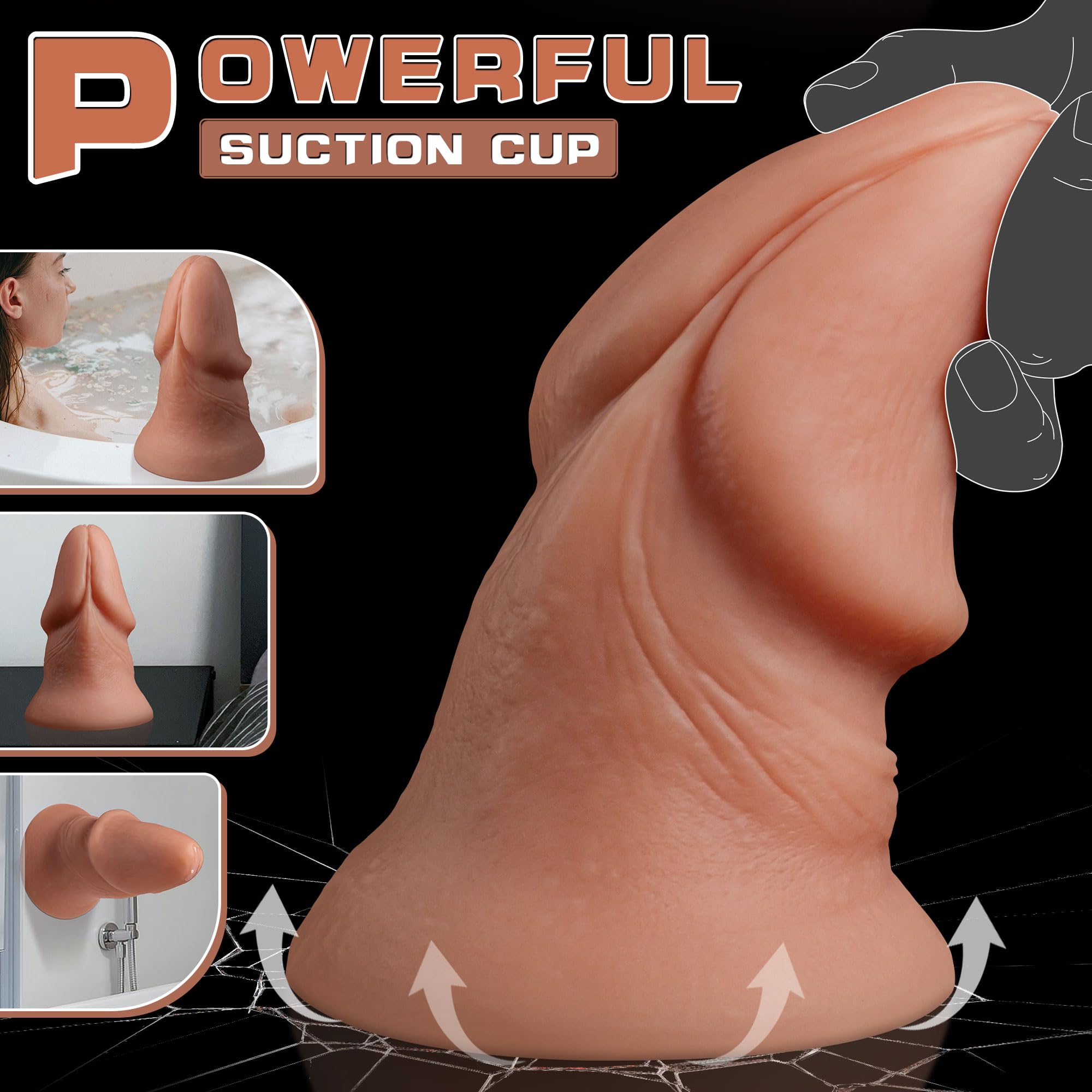 XXL DILDO Realistyczny Duży Silikonowy Z Przyssawką Dla Gejów I Lesbijek — miniatura 5
