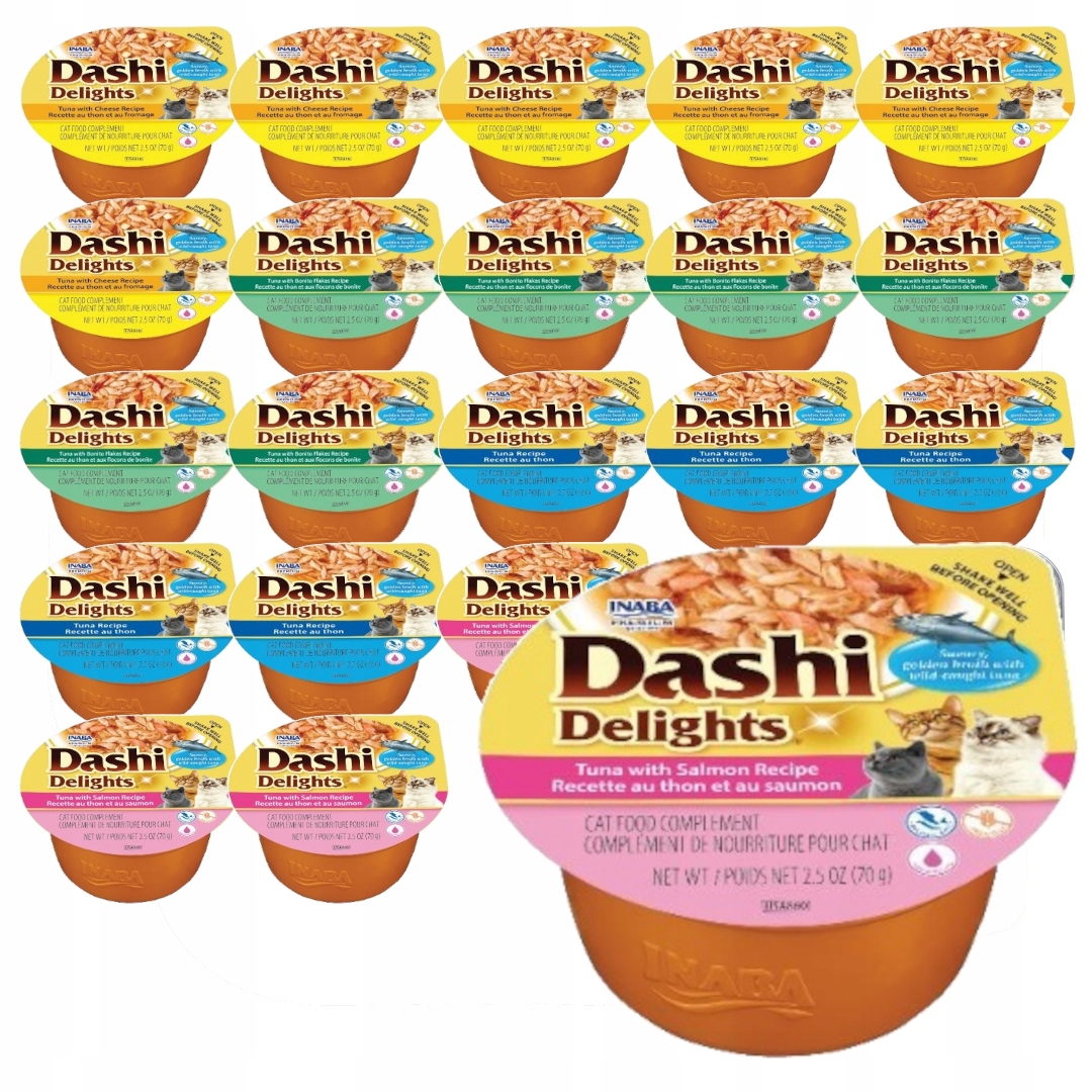 Inaba Cat Dashi Delights 24x70g Doplňkové Krmivo Pro Kočky Mix Chutí
