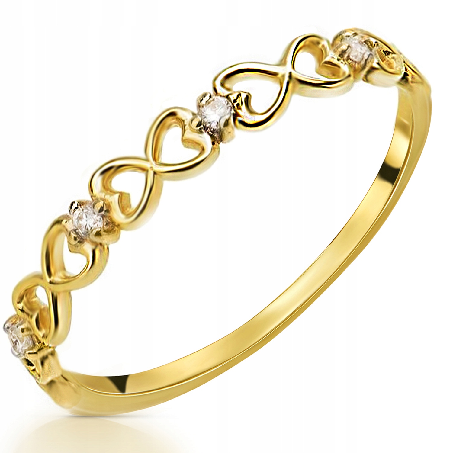 Złoty Pierścionek Zaręczynowy Infinity 333 8K r20