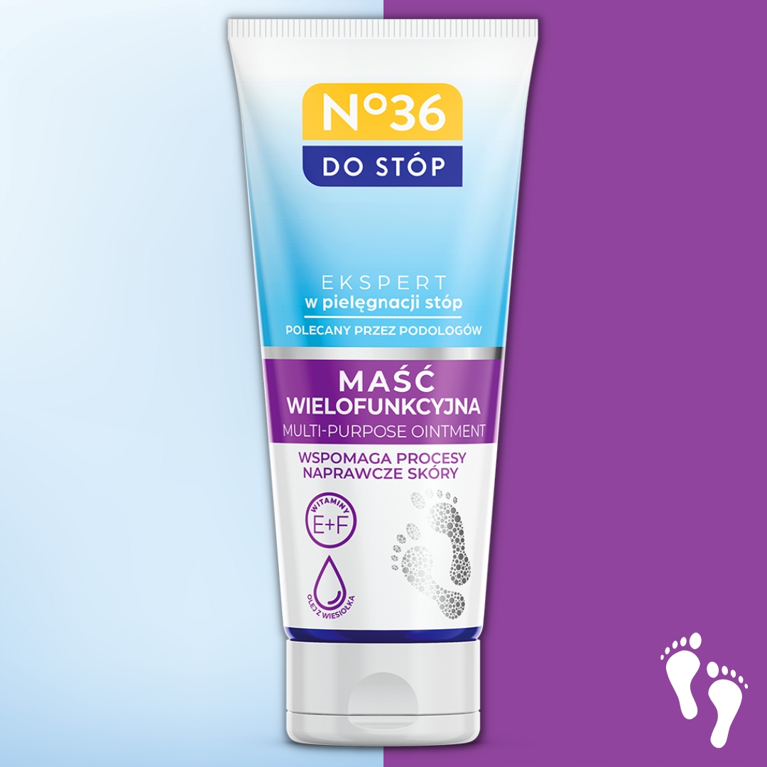 NO36 - MAŚĆ WIELOFUNKCYJNA DO STÓP - OLEJ Z WIESIOŁKA - WITAMINY E+F Marka No.36