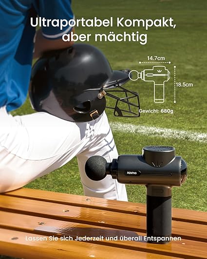 RENPHO Pistolet Do Masażu Głębokich Tkanek USB C Relaks Mięśni Czarny — miniatura 10