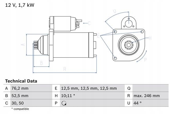 Bosch 0 986 020 250 Startér