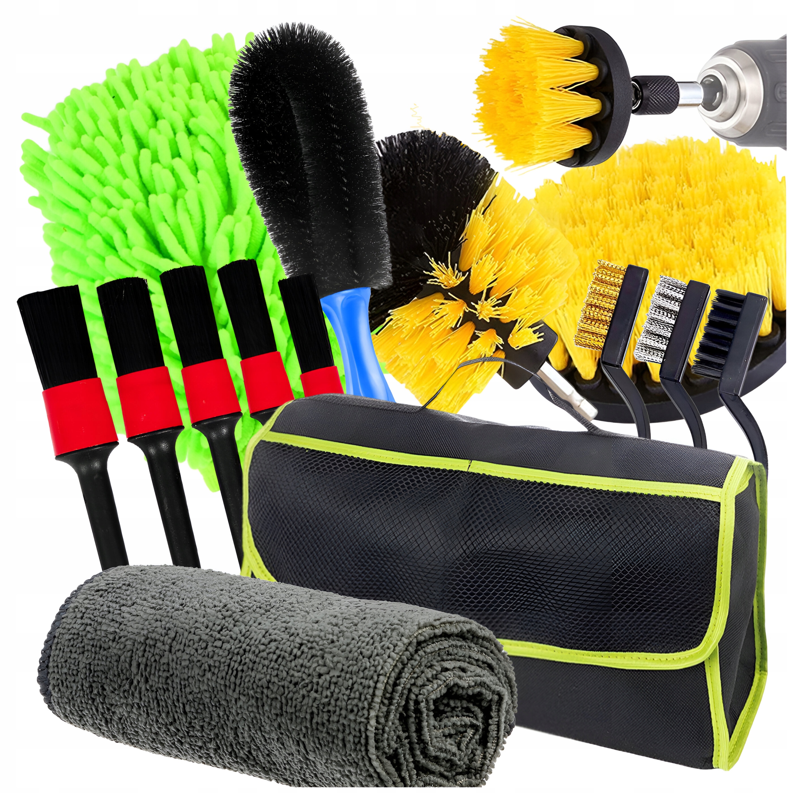 Sada Čistících Kartáčů Na Vrtačku Na Čištění Auta Štětce Kartáče 15 El.