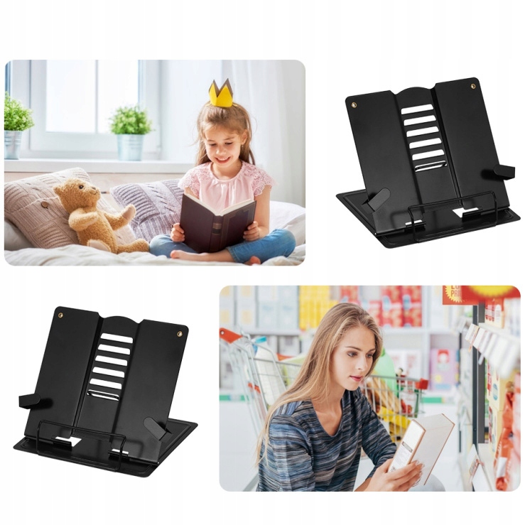 STOJAK NA KSIĄŻKĘ PODSTAWKA PODPóRKA POD TABLE Kolor czarny