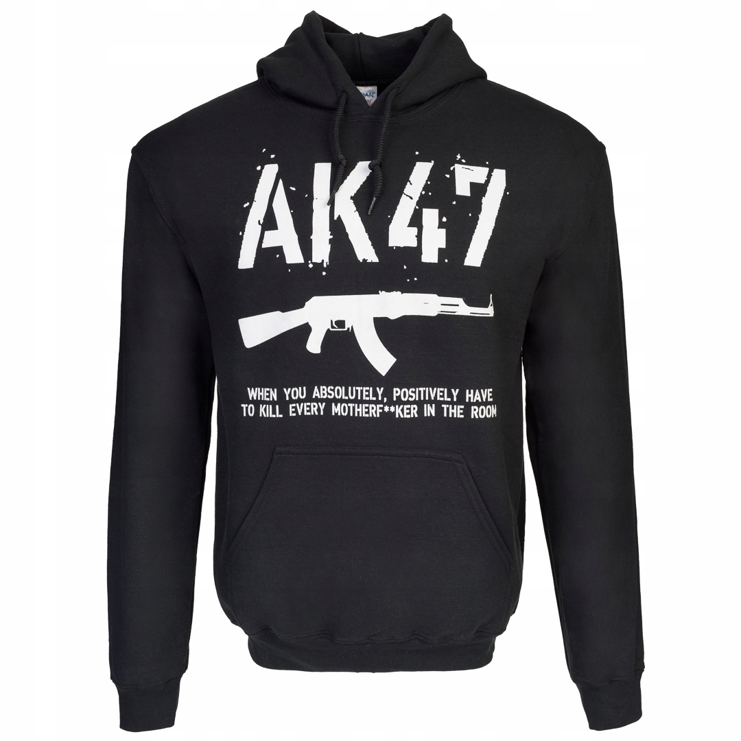 Vojenská mikina s kapucí pro muže AK-47 černá XXL