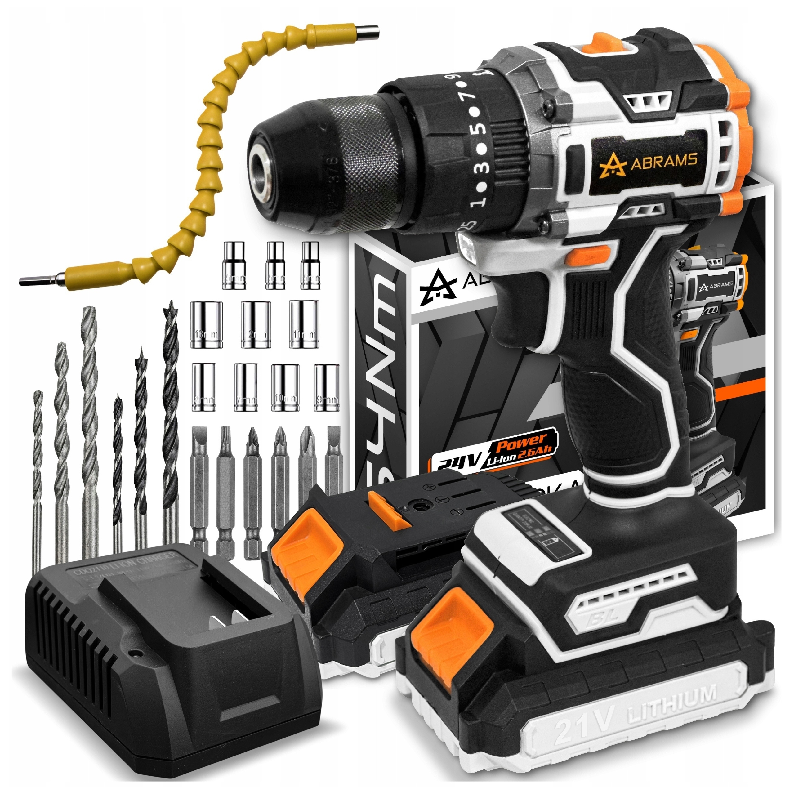 Wiertarko Wkrętarka Akumulatorowa Udarowa Bezszczotkowa Mocna Pro 2XAKU 21V