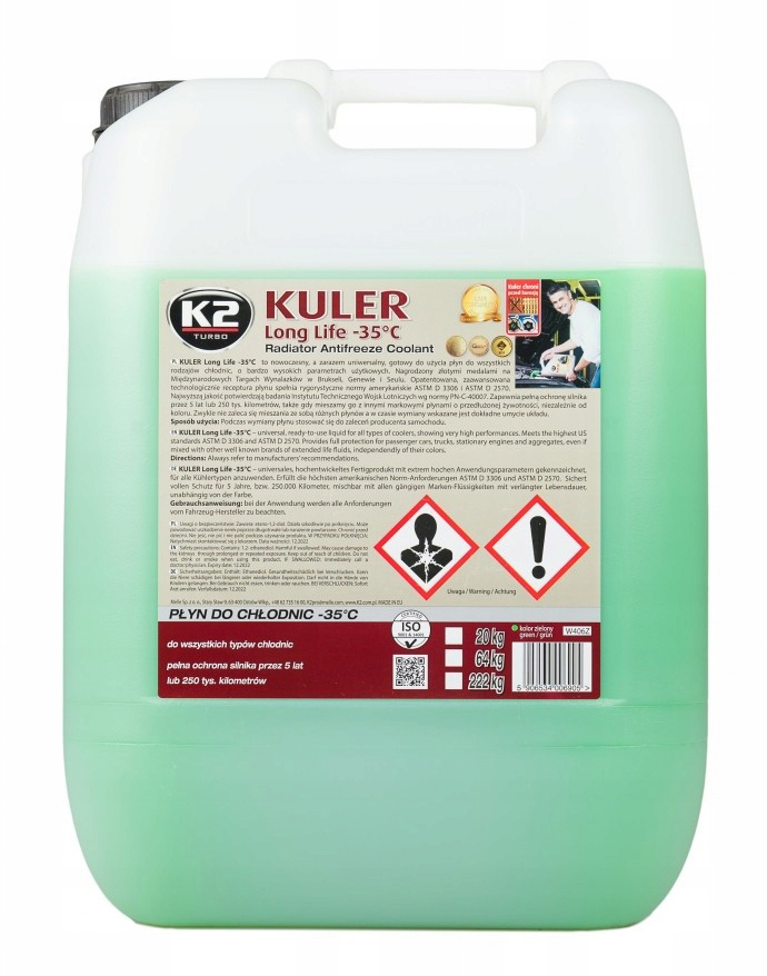 K2 Kuler Płyn Do Chłodnic Zielony 20KG