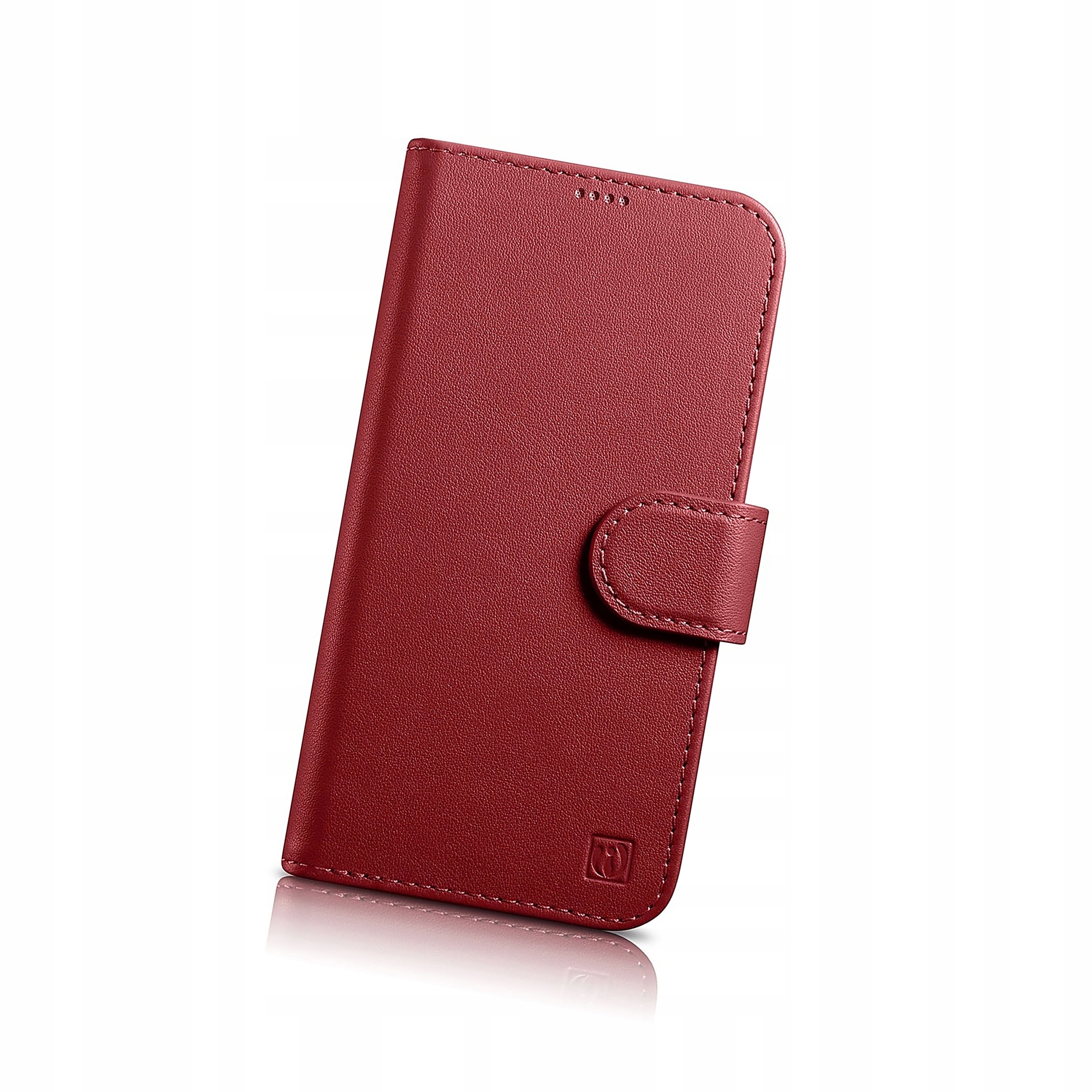 iCarer Wallet Case etui iPhone 14 Plus skórzany pokrowiec Anti-RFID czerwon