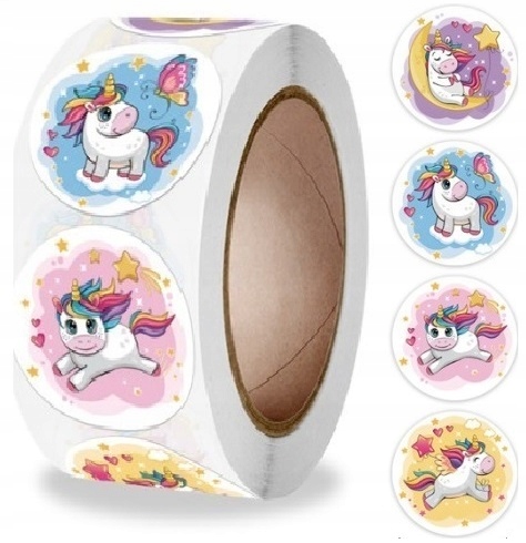 NAKLEJKI W ROLCE MOYYWACYJNE EMOTKI WESOŁE BUŻKI EMOJI EMOTIKONKI 500 SZT Bohater Inny