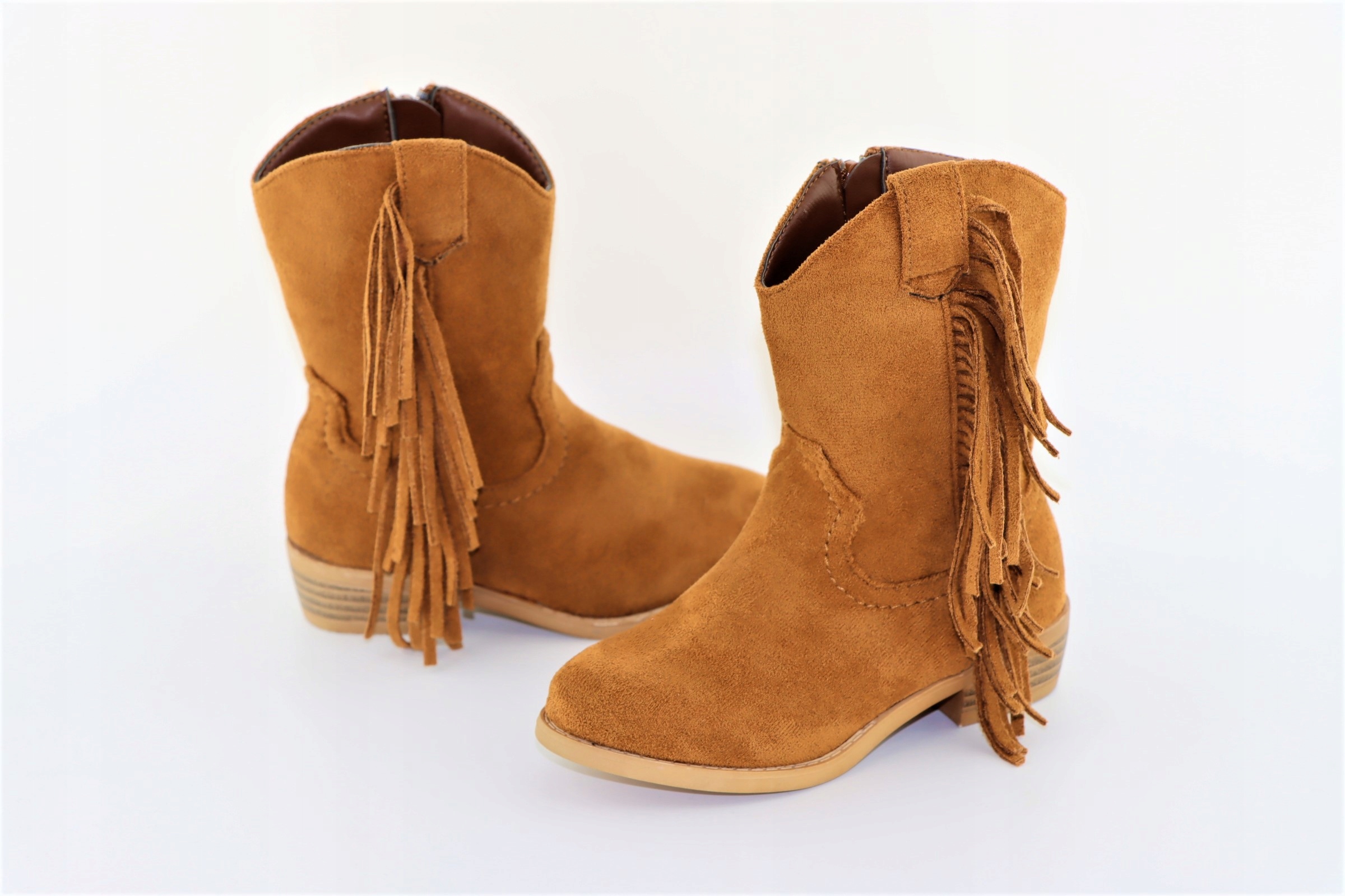 BOTKI DZIEWCZĘCE lekkie buty na jesień suwak r.25 Odcień karmelowy