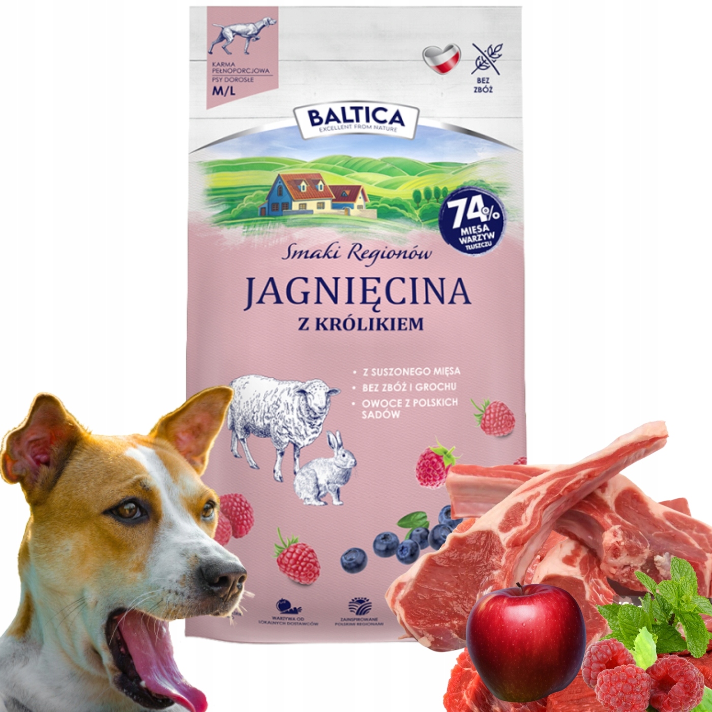 Baltica Smaki Regionów Jagnięcina z królikiem M/L 3kg średnie rasy