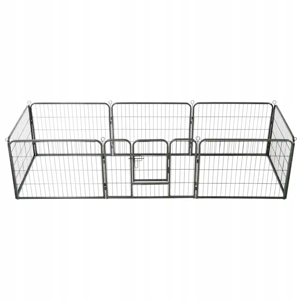 Levně Ohrádka pro psy 8 panelů ocelová 60 x 80 cm černá Černý 170572