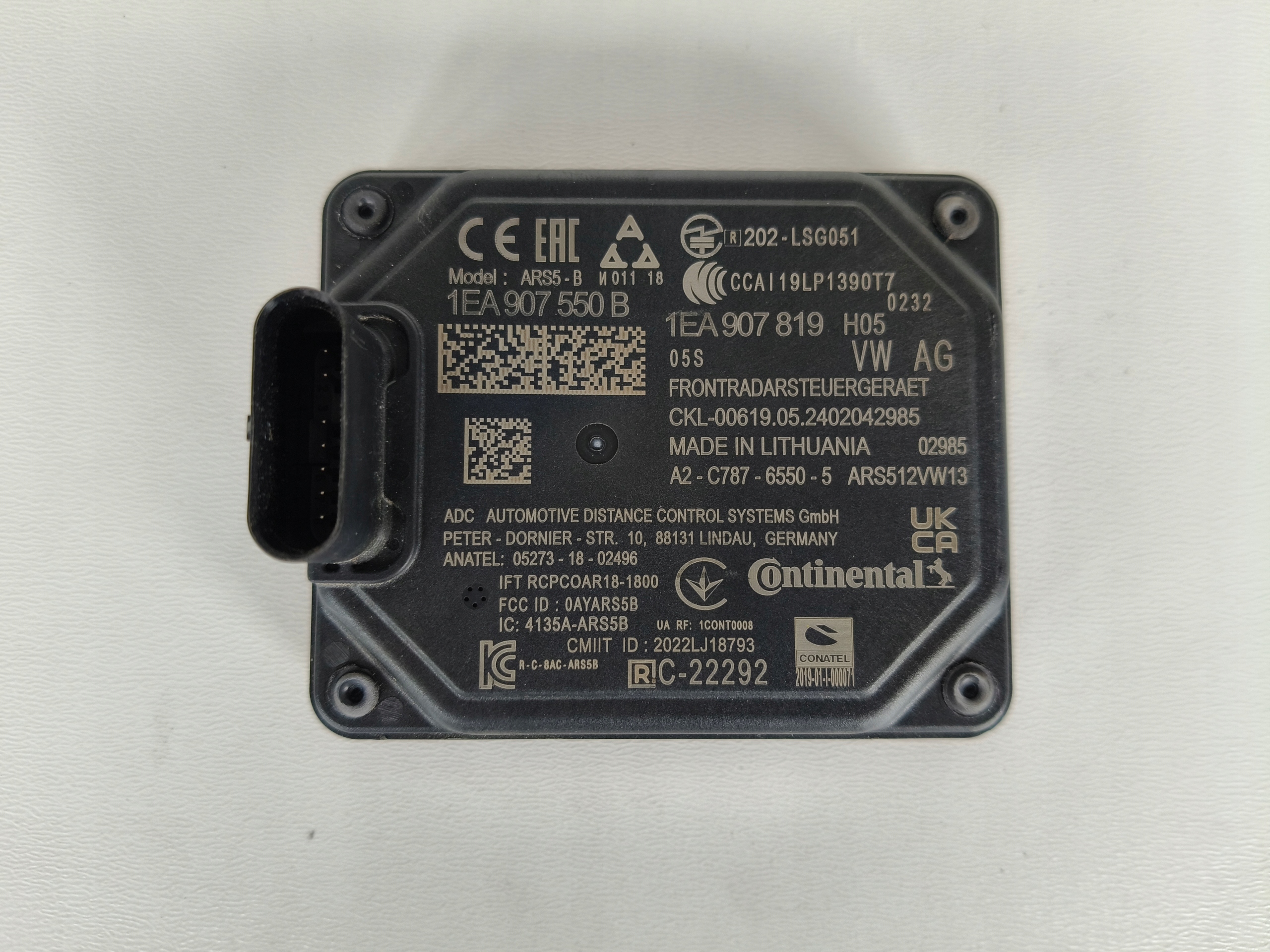RADAR DISTRONIC ACC Sensor VW AUDI SKODA 1EA907550B