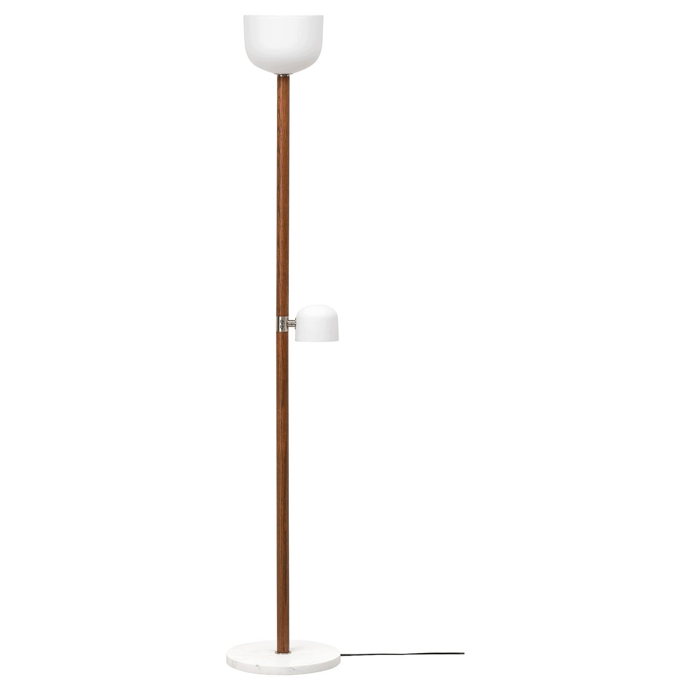 Lampa podłogowa do czytania 180 cm opalowa biel dąb