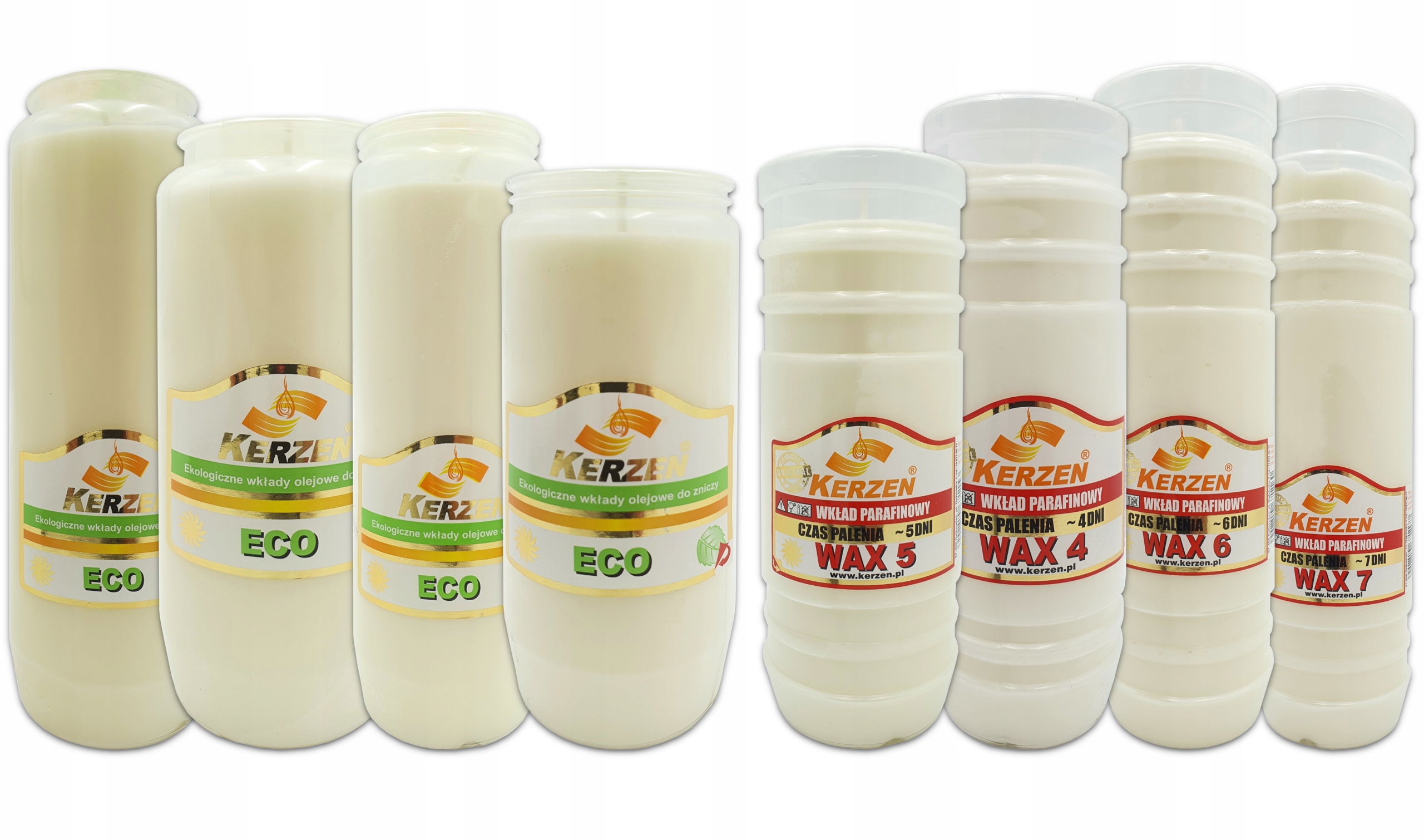 Náplne do parafínových sviečok KERZEN WAX 7 168h 24sz Počet kusov v balení 24 ks.