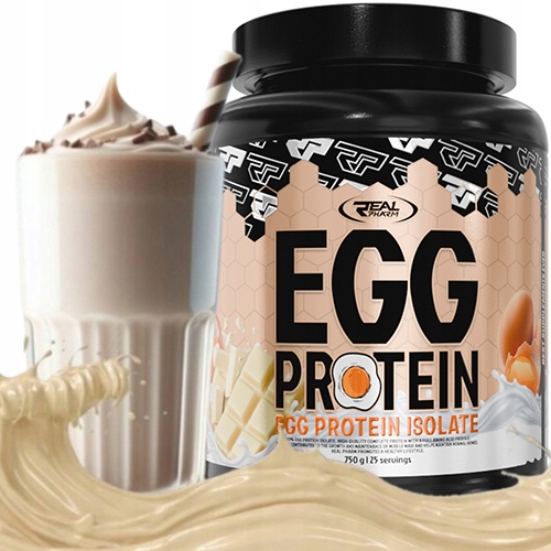 Vaječné Bílkoviny izolát Bez Laktózy Real Pharm Egg Protein 750g Bílá čoko