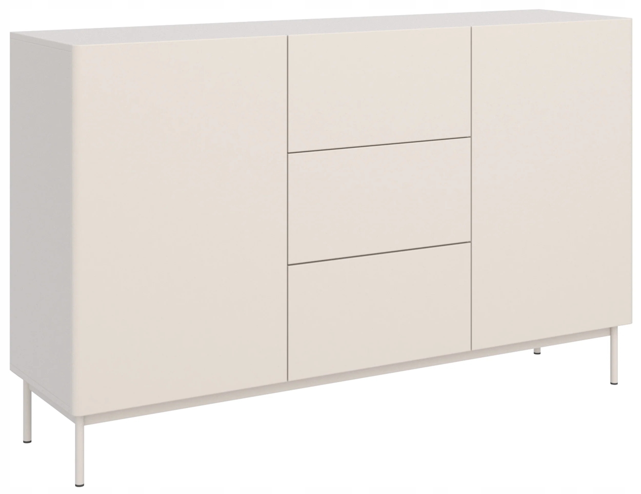 Dvoudveřová komoda Olio se třemi zásuvkami 160 cm, kašmír