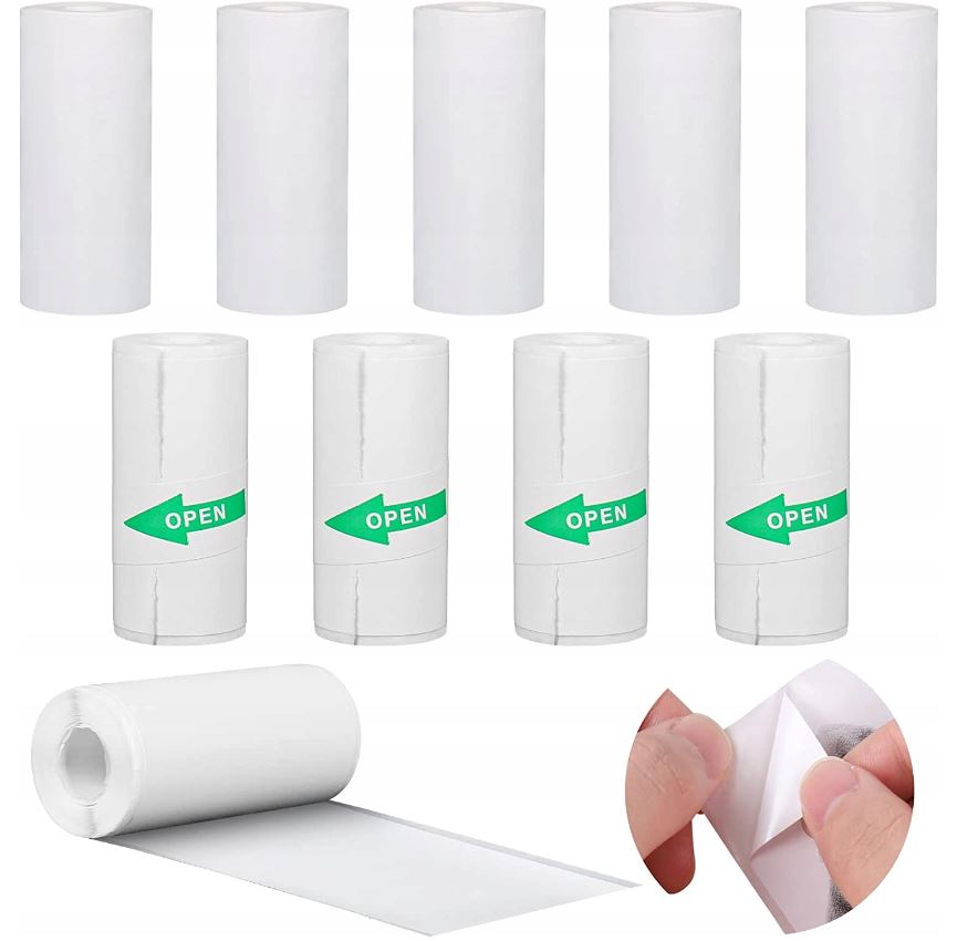 5x PAPIER TERMICZNY SAMOPRZYLEPNY DO DRUKUŚ WKŁADY Model SAMOPRZYLEPNY