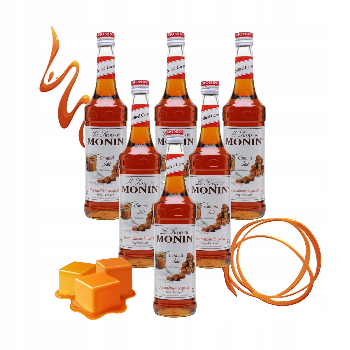 Zestaw Syrop do kawy Monin Salted Caramel- słony karmel 6x700ml