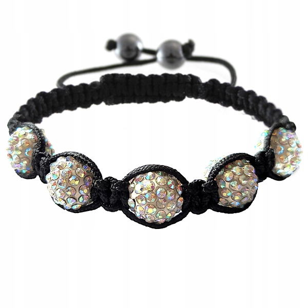 

bransoletka Shamballa 5 koralików Crystal Ab