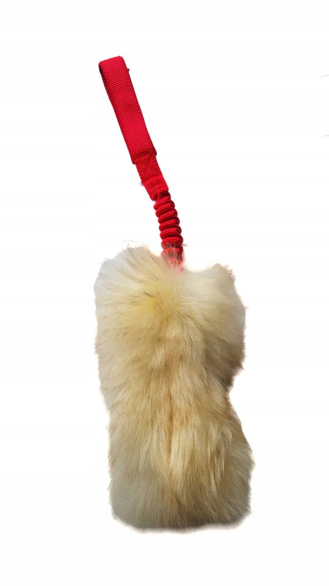 Přetahovadlo pro psa z ovčí kožešiny Zayma s tlumičem barva: červená