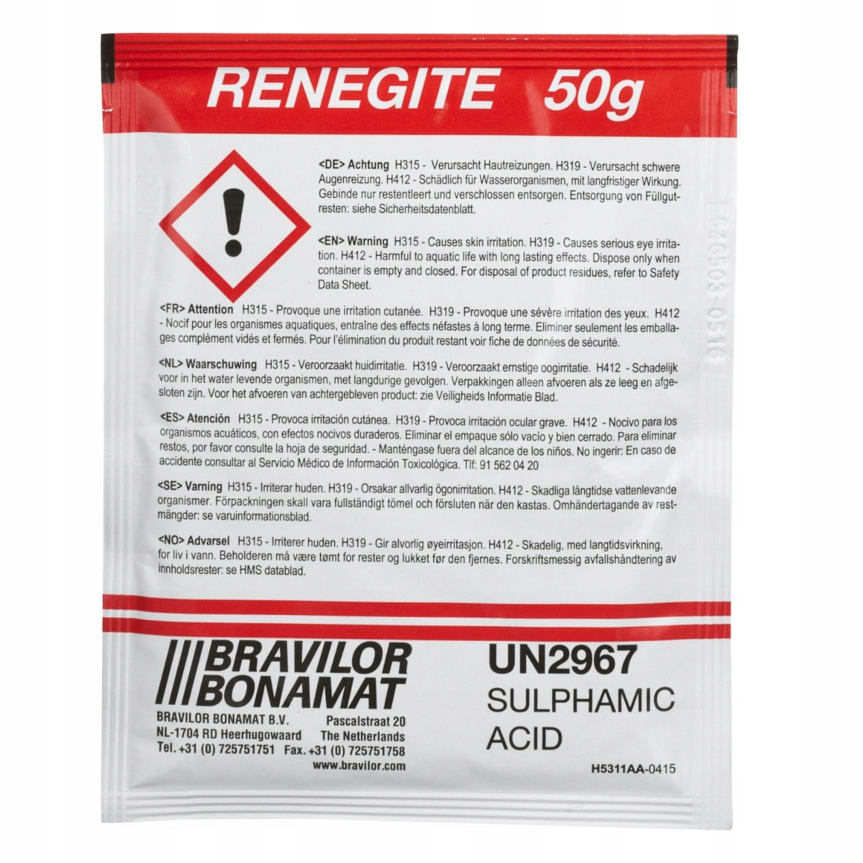 Odkamieniacz do ekspresu saszetki 50g x 15szt Renegite Bravilor Bonamat