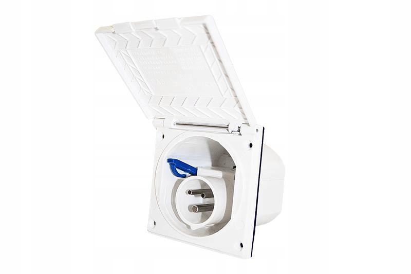 Gniazdo CEE białe 230V do przyczepy kampera HABA