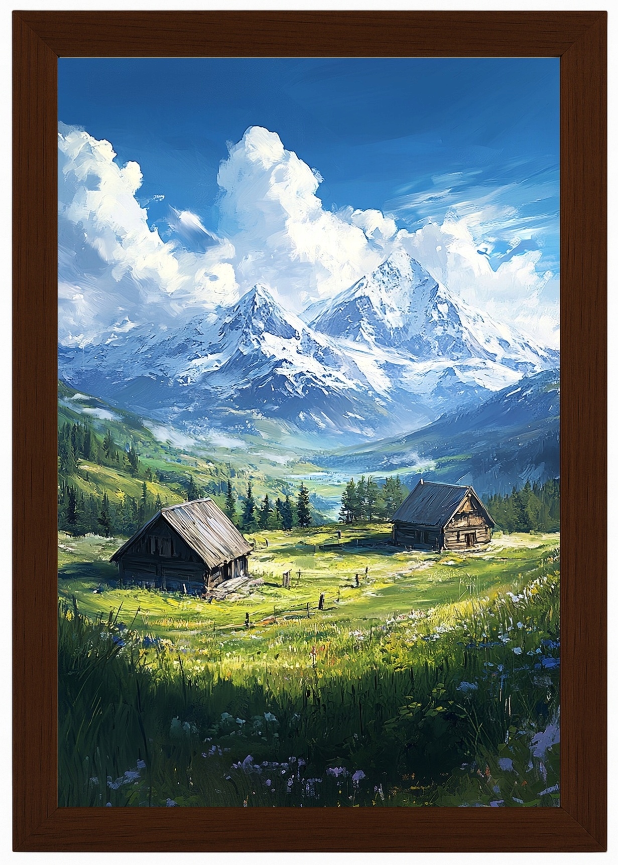 Plakát Rámeček Dřevo Polsko Hory Tatry Polana Louka Hala Dolina 40x60