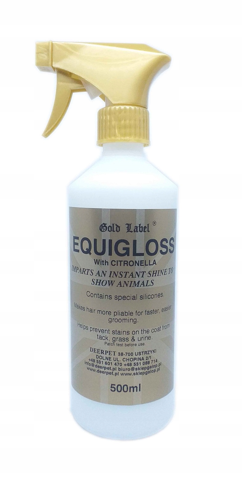 Odżywka Nabłyszczacz Do Sierści Grzywy Ogona Equigloss Gold Label 500 ml