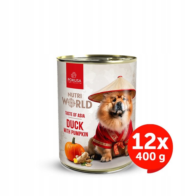 Krmivo mokré pro psy s kachnou Chutě světa Asie Pokusa Nutri World 12 x 400 g