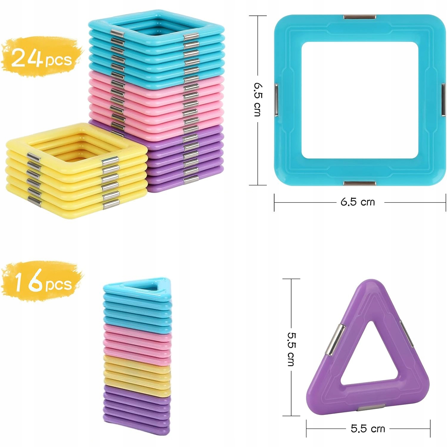 MAGNETYCZNE KLOCKI ZABAWKA MAGNETYCZNE PŁYTKI KLOCKI KONSTRUKCYJNE 40 SZT Stan opakowania oryginalne