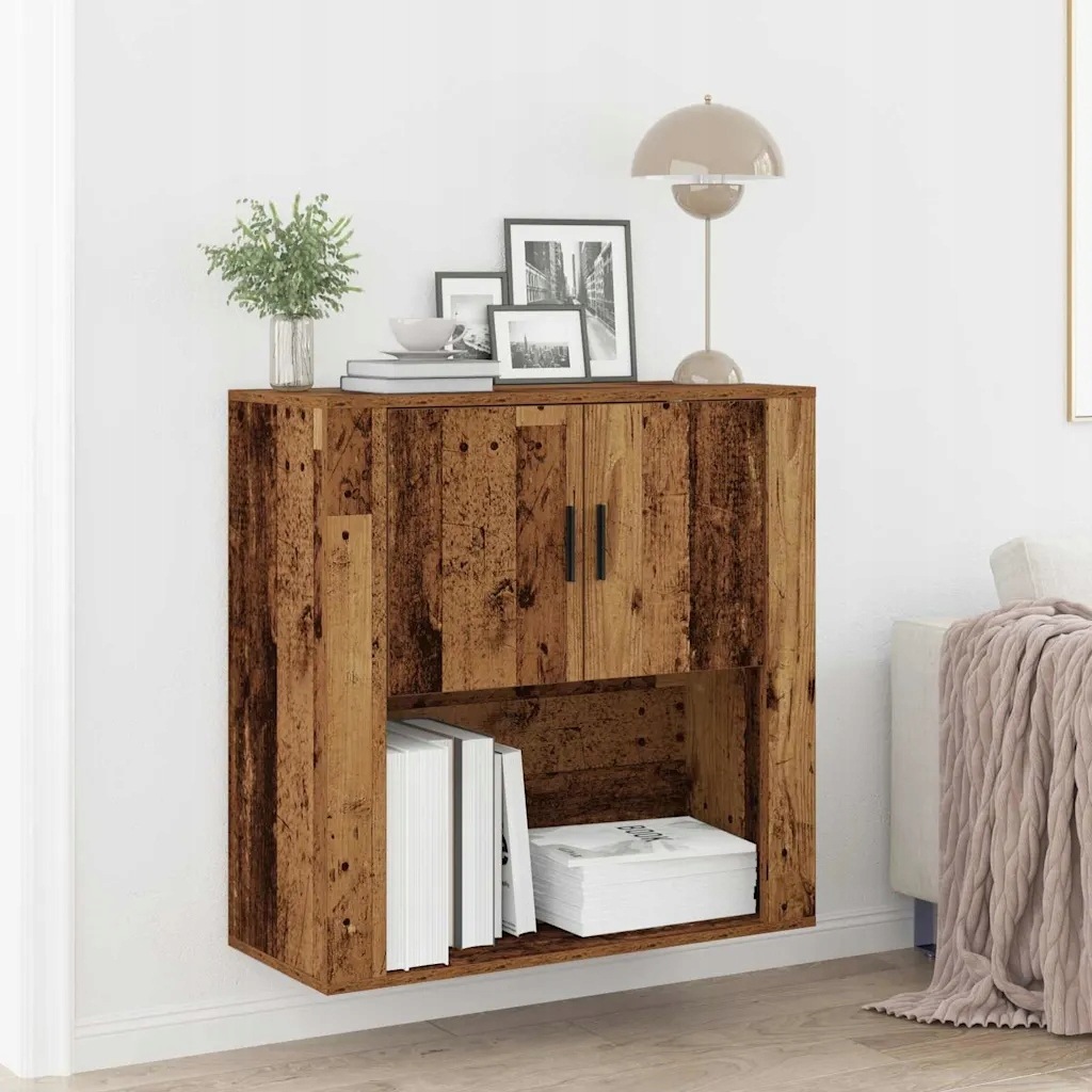 vidaXL Nástěnná skříňka Staré dřevo 80 x 33 x 80 cm kompozitní dřevo