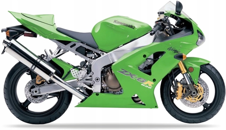 Samolepky Na Motocykl Juula Pro Kawasaki Zx 6R 2004 Zelené 7F