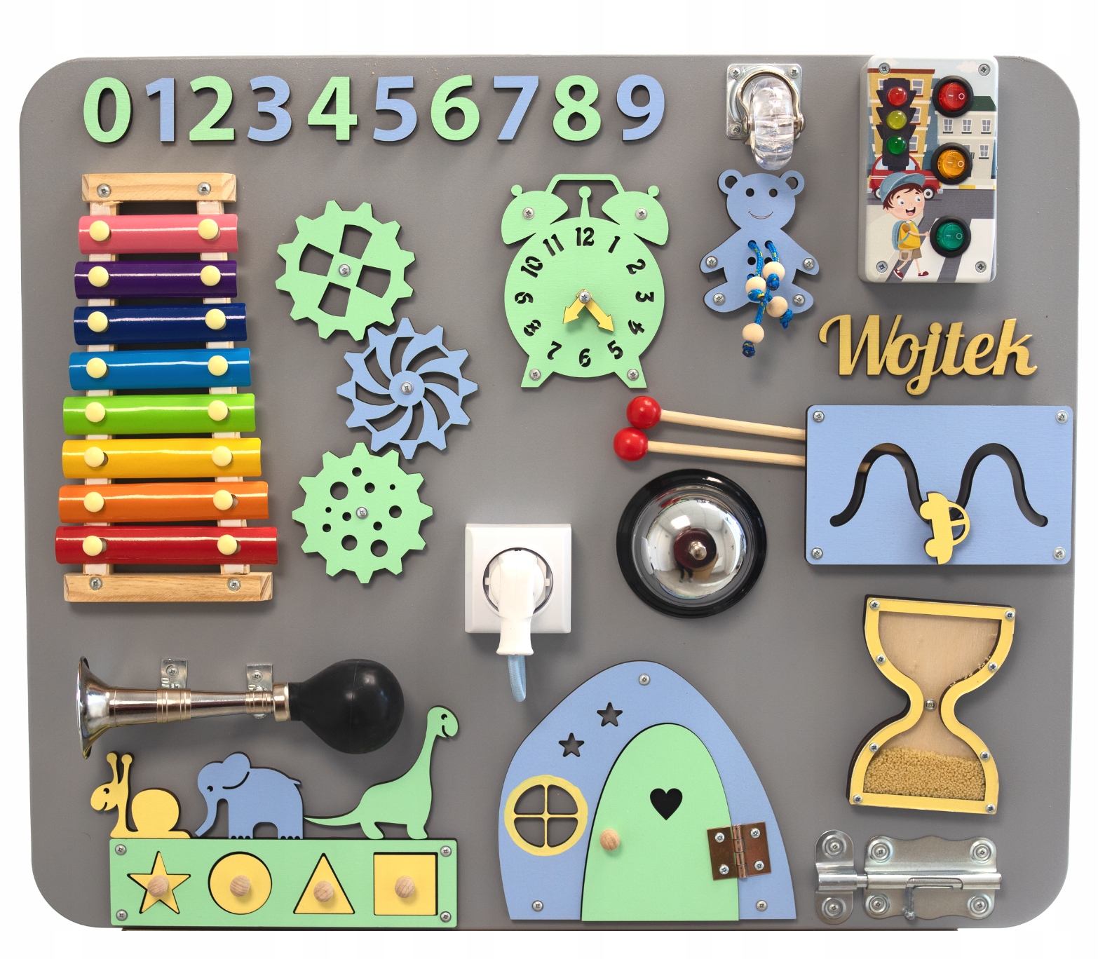 

Tablica manipulacyjna sensoryczna Montessori XL