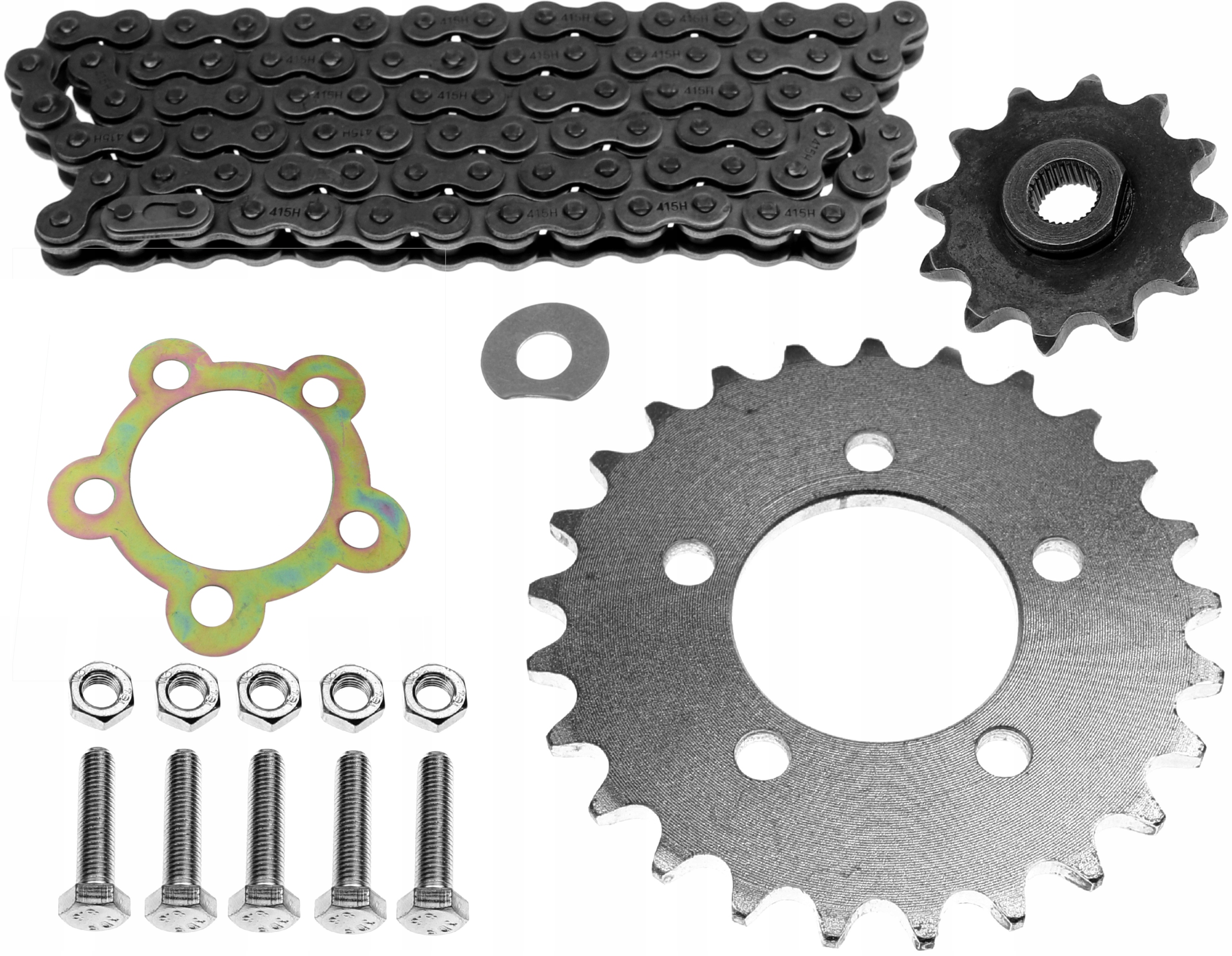 ŁAŃCUCH ZĘBATKA 11 ŚRUBA PODKŁADKA ROMET MOTORYNKA