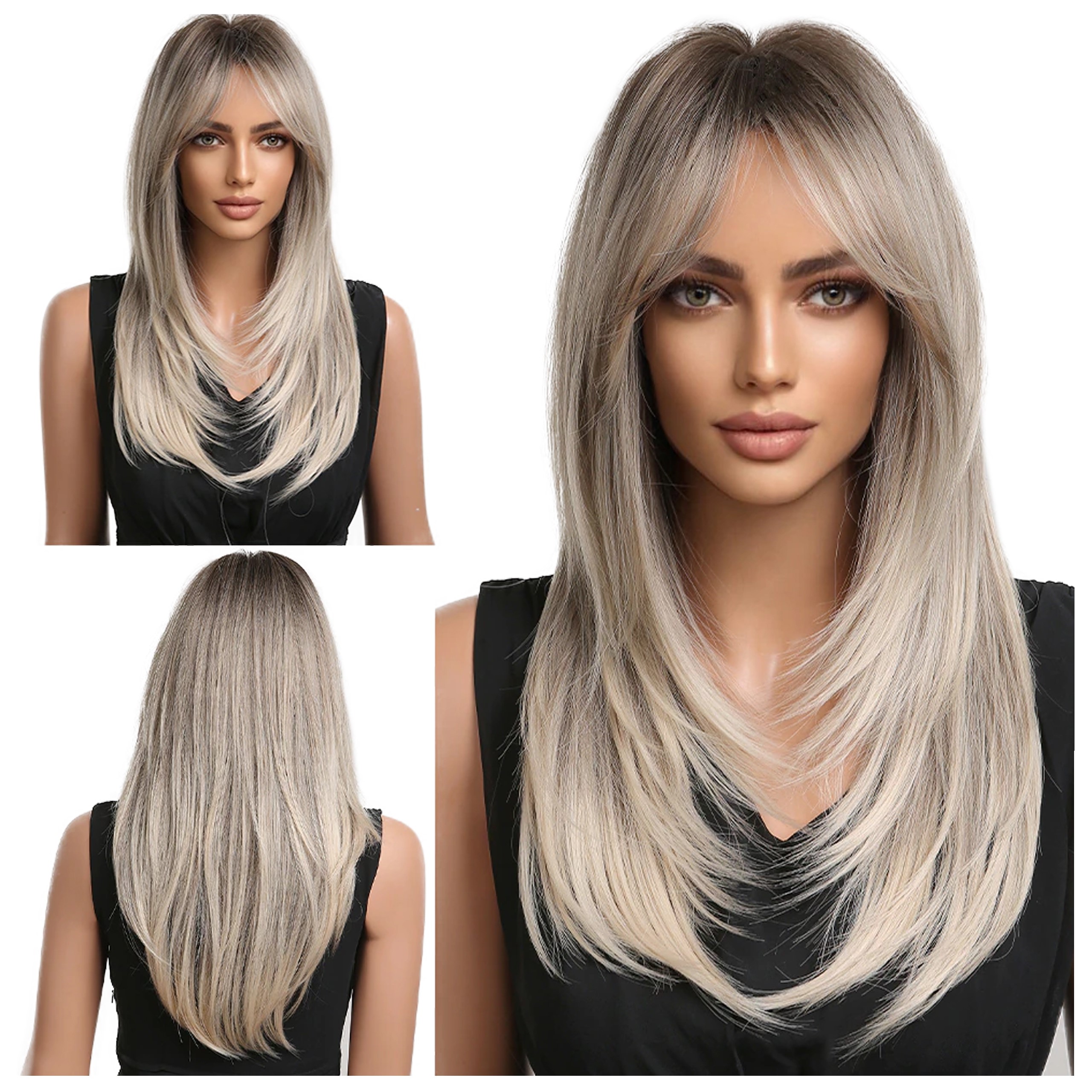 Peruka ombre jasny blond Jak Naturalne grzywka