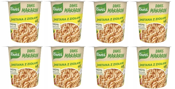 8 x 59 g Knorr Jídlo Těstoviny Smetana s bylinkami instantní pokrm Karton