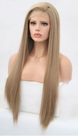 Peruka lace front naturalny blond 65 cm