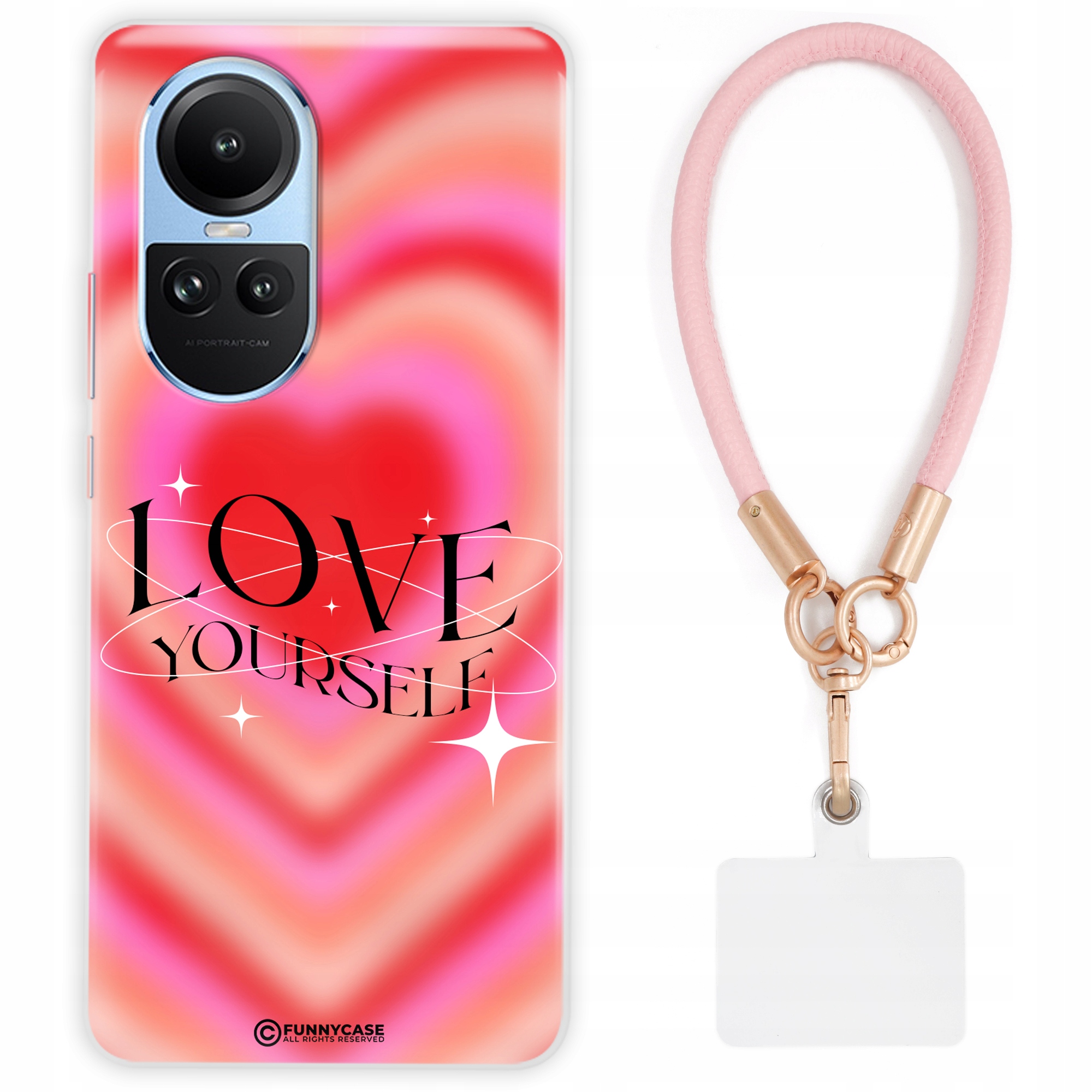 Pouzdro Pro Oppo Reno 10 5G Case Ženské Afirmace Růžová Kožené Vodítko Vzory